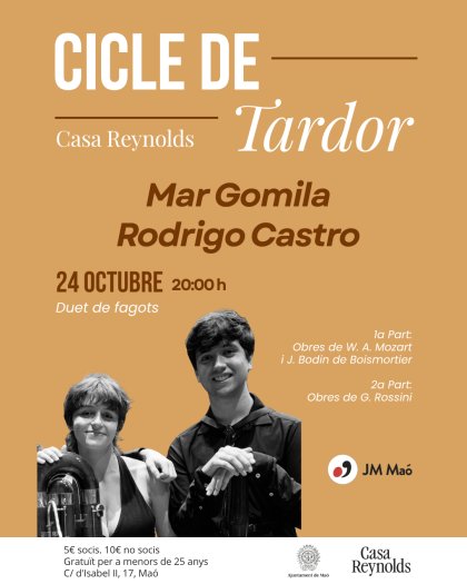 Concert de Mar Gomila i Rodrigo Castro. Duet de fagots